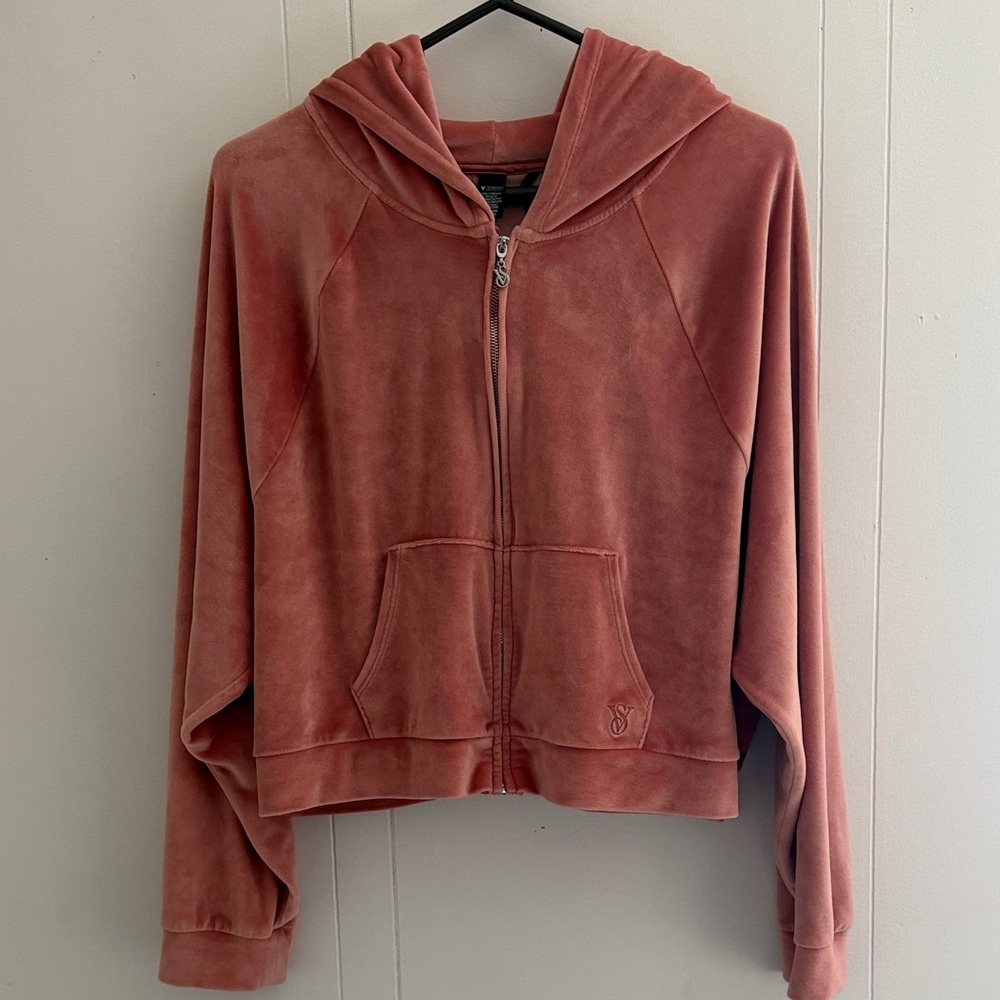 Victoria's Secret Rose-Toned Velour Zip Hoodie